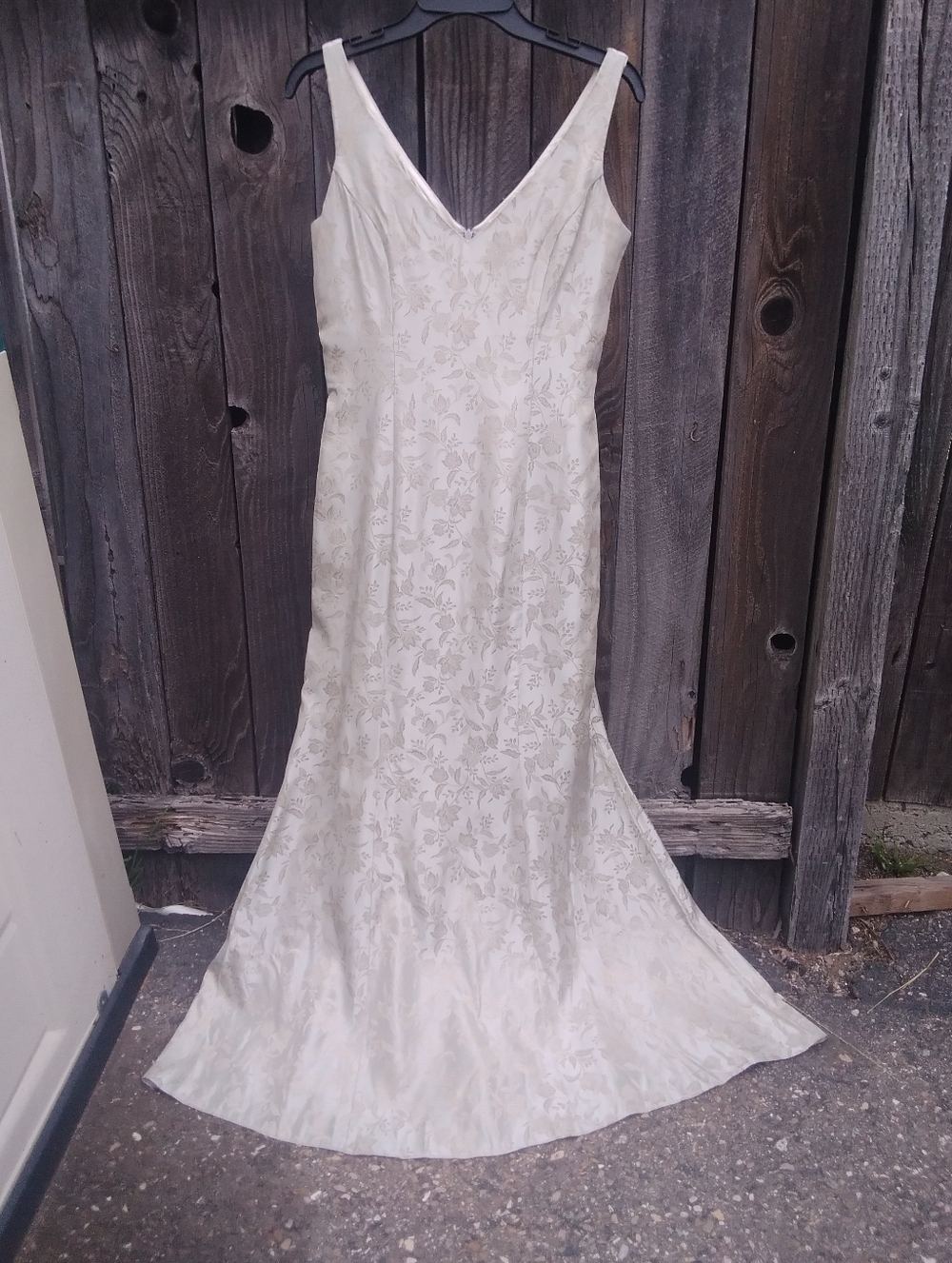 Jessica McClintock Wedding Formal Gown Maxi Dress Bridal 8 Brocade Mermaid
